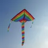 100 * 170 cm 30 Stück Großhandel bunte Regenbogen lange Schwanz Nylon Outdoor Drachen fliegen Spielzeug für Kinder Kinder ohne Steuerstange und Linie
