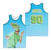 Camisetas de baloncesto de la película cosida de la NCAA de calidad superior 33 Scottie pippen negro alternativo 90 Fresh prince Jersey Mens Blue Fans Shirt Buena calidad a la venta