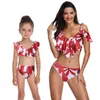 Mãe filha Roupas Bebê Meninas Swimwear Família Moda Moda Padrão Banheira Mamãe e Swimsuit 210529