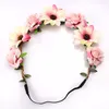 Bröllop Solrosor Headbands Wreath Crown Bridal Headdress Hair Tillbehör Party Garlands