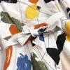 Projektanci Butterfly Sleeve Lace Up Kolorowe Drukuj Kobiety Lato Dress Elegancka Midi Boho Beach Robe Femme Holiday Vestidos 210601