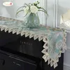 Proud Rose Lace Table Runner Piano Towel Cover Cloth Embroidery Dust-proof Wedding Decoration 210628