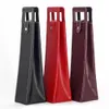 Portable PU Leather Wine Bottle Tote Bag Packaging Case Gift Storage Boxes With Handle Packing Bags