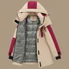 Minimalism Vinter down Coat Women Fashion High Technology Thermal Storage Hooded White Duck Jacket 12070435 210527