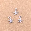 240 SZTUK Antique Srebrny Brąz Plated Double Uroczy Star Star Charms Wisiorek DIY Naszyjnik Bransoletka Bransoletka Ustalenia 11 * 8mm