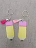 Creative Teachers Day Keychain Fashion Akryl Pencil Dangle Charms Key Ring Anpassa Small Tassel Keyring Festival Party Gift 7566694