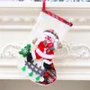 Kerstboom Kous Bea Elk Snowman R Patroon Santa Claus Gift Candy Sock Bag Hanger Xmas Decoratie Bomen Hanging Kousen BH4877 TYJ