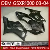 Injektionsformmissioner för Suzuki K3 GSXR1000 GSXR 1000 Flat Black CC 2003 2004 Body 67NO.112 K 3 GSXR-1000 GSX R1000 2003-2004 1000cc GSX-R1000 03 04 OEM BOARDWORK KIT