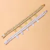 Iced Out Fashion Punk Cuban Link Butterfly Wisiorek Anklet Chain Crystal Lato Miami Mężczyźni Kobiet Hip Hop Anklet Foot Jewelry