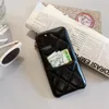 Casos de telefone de couro de grife iPhone 11 13 14 Pro máximo 12 mini x xr xs xsmax 7 8 plus de moeda de cartão de luxo
