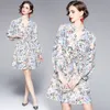 Boutique Dress Long Sleeve V-neck Womens Floral Dress 2021 Autumn New Dress High-end Fashion Lady Dresses