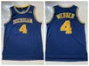 2021 Michigan Wolverines College Basketball Jerseys 2 Jodan Poole 5 Jalen Rose 4 Chris Webber 25 Juwan Howard Vintage Amarelo Stitc9021473