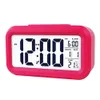 Smart Temperature Alarm Clock LED Digital Backlight Calendar Desktop Snooze Mute Electronic Alarm Clock Watch Battery Power