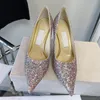 French dress bridal wedding shoes temperament pointed shallow mouth fashionable crystal sparkling stiletto heels