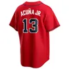 Atlanta  Jersey 13 Ronald Acuña Jr. Braves Baseball Jersey 5 Freddie Freeman 3 Dale Murphy 7 Dansby Swanson 2021 الفانيلة البيسبول مخصص