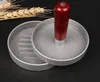 Aluminum Alloy Round Shape Hamburger Press Kitchen Tool Wooden Handle Non-Stick Burger Maker Hamburgers Mold Meat Beef seaway RRA10869