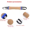 Jute Dog Training Puppy Chew Zabawka Bite Tug Sleeve Poduszka z 2 Liny Uchwyty do średnich do dużych psów Pet Materiały Pet Pasterz Belgijski Malinois Pitbull 5 Kolory