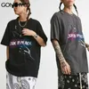Tshirt Streetwear Mains Pêche Imprimer T-shirts Chemises Hip Hop Harajuku Mode Coton Lâche Casual T-Shirts À Manches Courtes Tops 210602