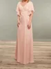 Chiffon Bridesmaid Dresses Long Floor Length Wedding Party Dress Zipper with Buttons Back