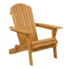US stock Patio Benches Folding Wooden Adirondack Lounger Chair with Natural Finish a31