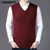 COODRONY Casual Argyle V-Neck Sleeveless Vest Men Clothes Autumn Winter Arrival Knitted Cashmere Wool Sweater Vest 8174 220108