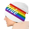 Berets Gay Pride Bonnet Hat Breintage Street Skullies Beanies Hats Love Is LGBT Biseksual Rainbow Multifunction Cap2401