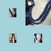 Beaded Necklaces & Pendants Jewelry Double Strands 9-10Mm Tahitian Blue Round Pearl Necklace 18Inch 19Inch 14K Gold Clasp Drop Delivery 2021