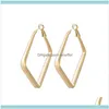 Charm Jewelryfactoryxkpksier Needle Exaggerated Geometric Sub Gold S925 Metal Anti Allergy Square Earrings Drop Delivery 2021 3Aoev