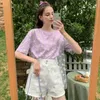 Mode coréenne Sweet Mesh Daisy T-shirt pour femmes Ins Loose Girl Student Joker Tops Summer Short Sleeve Streetwear Vêtements 210623