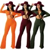 Frauen Sexy Flare Overall Langarm Bind Strampler Elegante Mode Schlank Pullover Komfortable Clubwear Overalls K7783