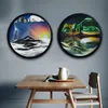 Frames 7/12inch Wall Hanging Moving Sand Painting Art Picture Round Glass Deep Sea Sandscape In Motion Flowing Frame