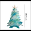 お祝いパーティー用品庭師ユニークなブルーオーシャンビーチレジンクリスマスツリーの装飾装飾ホームドロップデリバリー2021 Zyfis