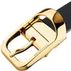Belts Double Side Black Brown Genuine Leather Belt With Gold Alloy Pin Buckle For Men Fashion Waist Cinto Masculino