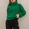 Jesień Zimowy Oversize Grube Sweter Pulowers Kobiety Loose Cashmere Turtleneck Duży Rozmiar Sweter Pulower dla kobiet Kobieta 211218