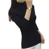 2021 Panie Pół Turtleneck Swetry W Zima Kobieta Długi Rękaw Z Długim Rękawem Głowy Zagęszczona Szczupła Koszula Płaszcz Y0825