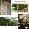 Ghirlande di fiori decorativi 12pcs 2M Piante di simulazione Foglia di edera verde Vite d'uva finta Fiore artificiale String Fogliame Foglie Matrimonio a casa