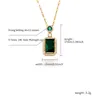 Pendanthalsband Topgrillz Womens Vintage Square Emerald Halsband med Iced Out Cubic Zirconia Fashion Premium Luxury Jewelry181p