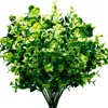 Sztuczne rośliny Faux boxwood krzewy 6 paczek, realistyczne fałszywe ulistnienie zieleni z 42 łodygi do ogrodu, patio dziedziniec, ślub, Offi1