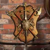 Forntida Romerska Sparta Shield Sword Wall Decor Antik Med Armor Medieval Ax Lion Ornament Crafts KTV Bar Hängande 211108