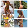 ARXIPA Sexy Bikini Sets For Women Bandage Swimsuit Crop Top Swimwear Thong Bathing Suit High Cut Beachwear Solid Print New Bather310Z