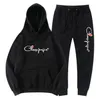 Couple Brand LOGO Tracksuit Hooded Sweatshirts and Jogger Pants Classic Men Women Daily Casual Sport Outfits Autumn Fashion Hoodie