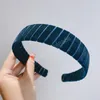 Vintage Velvet Padded Solid Color Headbands For Women Wide Bezel Hairband Non-Slip Thick Hair Hoop Girls Hair Accessory