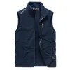 Män Varm Fleece Vest Jacka Vinter Hooded Ärmlös Waistcoat Höst Mode Casual Vest Waistcoat Jacket Män 211104