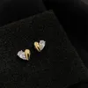 Stud Binmonray 925 Sterling Silver French Asymmetric Love Heart Earrings For Women Girl Sweet Romantic Designer Jewelry
