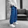 Hybskr Solid Color Męskie Fleece Zagęścić Spodnie Cargo Moda Brand Streetwear Hip Hop Joggers Spodnie Elastyczne Talia Męskie Spodnie H1223