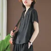 Aankomst Zomer Koreaanse Stijl Vrouwen Losse Casual Korte Mouw V-hals T-shirt All-matched Chiffon Patchwork T-shirt W323 210512