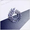 Broschen Für Frauen Luxus Edlen Schmuck Super Flash Zirkonia Boutonniere Olive Zweig Romantische Pin Zubehör Hohe Qualität