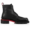 Luxury design men ankle Boots bottoms shoes black leather spikes sneaker loafers platform rubber sole lace up brand 38-44