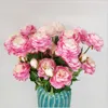 Decorative Flowers & Wreaths Artificial Flower Peony Wedding For Bride Hand Silk Blooming Fake White Home Decoration