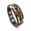 Bird Owl Charm Multilayer Leather Bracelet Bangle Cuff Wrap Black Brown Button Bracelets قابل للتعديل معصمة للنساء للرجال أزياء المجوهرات الإرادة والرملية